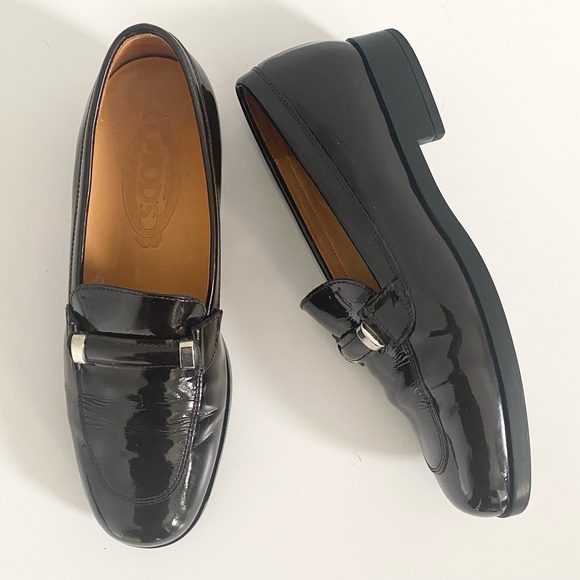 Tod's Shoes - Tod’s Patent Leather Penny Loafer Dark Brown 36